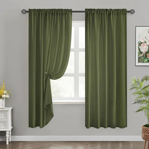 Miniatura 57 de HOMEIDEAS Cortinas Transparentes de Privacidad Blancas No Transparentes, 52 X 45 Pulgadas de Largo 2 Paneles Cortinas Transparentes Filtradoras