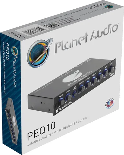Miniatura 6 de Ecualizador de coche Planet Audio PEQ10 - 4 bandas, preamplificador, medio DIN, salida de subwoofer con filtro ajustable, bandas fijas, control