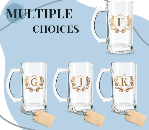 Miniatura 5 de Onebttl Regalos personalizados de cerveza para hombres amantes de la cerveza, taza de cerveza pesada de 17 onzas con asa para jefe como regalo