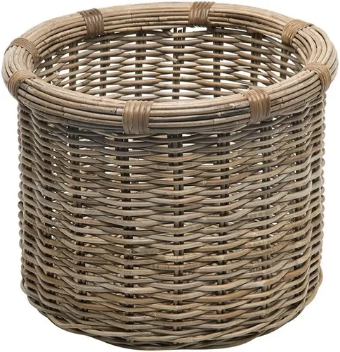 Miniatura 6 de KOUBOO Rattan Kobo - Cesta redonda para troncos y almacenamiento, gris-marrón