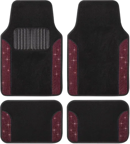 Miniatura 11 de Juego de alfombrillas de coche con diamantes brillantes Carbella de 4 piezas, alfombrillas de coche de imitación de diamantes con brillantes