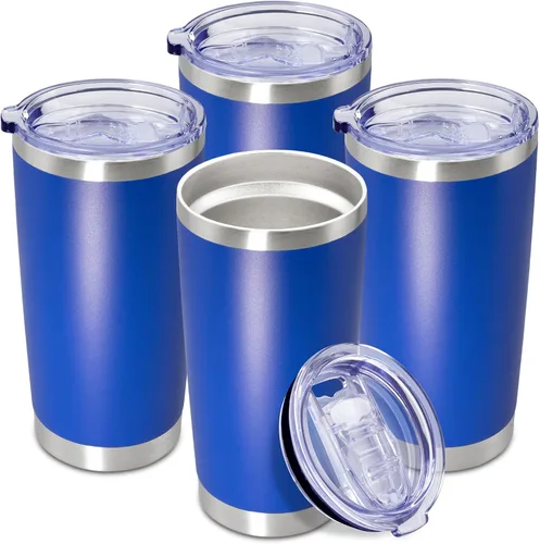 Miniatura 57 de Vaso de viaje de café de 20 onzas a granel con tapa, acero inoxidable de doble pared aislada al vacío, tazas con recubrimiento en polvo, para Rosa