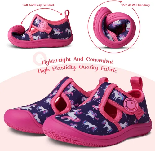 Miniatura 4 de SEEKWAY Zapatos de agua para niños y niñas, secado rápido, antideslizantes, calcetines acuáticos, para playa, piscina, natación, deportes, sandalias