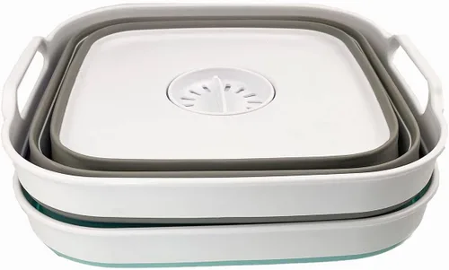 Miniatura 2 de SAMMART Sartén de plástico plegable de 10 L (2.6 galones) con tapón de drenaje, tina de lavado portátil, bañera plegable, almacenamiento de cocina