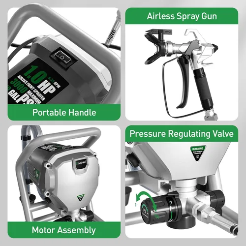 Miniatura 4 de Pulverizador de Pintura Sin Aire, Pistola de Pulverización Eléctrica de Alta Presión con Varilla de Extensión, Herramienta Profesional de Pintura