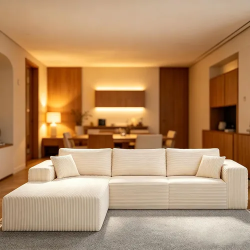 Sofá seccional modular de 108" — Sofá nube de gran tamaño con chaise en forma de L, seccional modular tapizado de 3 asientos para sala de estar