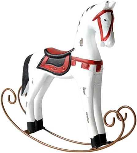 Mecedora de decoración de caballos mecedores, figura de animal, estatua de caballo, escultura, decoraciones para salas de casa, decoración vintage