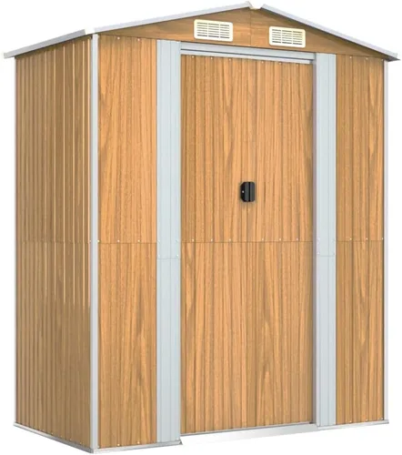 vidaXL Cobertizo de almacenamiento, cobertizo de jardín para herramientas y muebles, cobertizo de almacenamiento al aire libre para patio trasero,