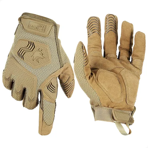 Miniatura 2 de WOLF TACTICAL Guantes de tiro tácticos para hombres, guantes militares, guantes de airsoft para paintball, combate, ejército, pantalla táctil Canela