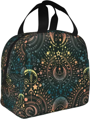 Miniatura 2 de Bolsa de almuerzo con diseño de astrología mágica y luna, con aislamiento, reutilizable, impermeable, portátil, para mujeres, hombres, niñas y niños