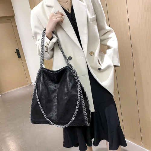 Miniatura 8 de JOTHIN Bolso grande para mujer, bolso cruzado con cadena, bolso de mano de diseñador para mujer, bolso de hombro (negro)