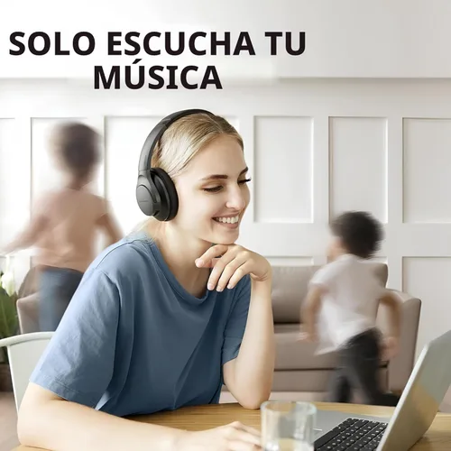 Miniatura 3 de Soundcore Anker Life Q20 Auriculares híbridos con cancelación activa de ruido, auriculares inalámbricos Bluetooth sobre la oreja, tiempo de Negro