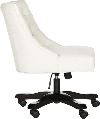 Miniatura 8 de Safavieh Mercer Collection Soho - Silla de escritorio giratoria de lino color crema claro