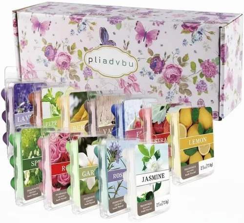 Miniatura 6 de pliadvbu Cera perfumada que derrite el corazón para calentador de cera perfumada – 100% soja derretida – 12 fragancias x 6 corazones para el hogar
