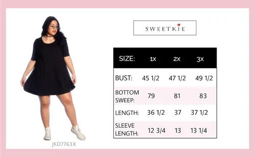 Miniatura 4 de SWEETKIE Vestido trapecio de manga codo llega a la mitad del muslo con mangas tres cuartos