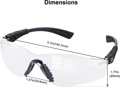 Miniatura 6 de xaegistac Gafas de tiro antivaho, protección ocular para el campo de tiro, lentes de seguridad ajustables con estuche rígido con cremallera
