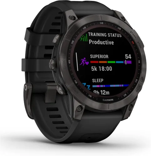 Miniatura 3 de Garmin 010-02540-34 Fenix 7 Sapphire Solar, reloj inteligente de aventura, capacidad de carga solar, reloj GPS resistente para exteriores, pantalla