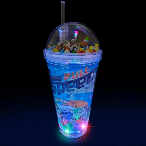Miniatura 2 de Vasos de fiesta brillantes para niños, vaso mágico con luz LED que brilla en la oscuridad, botella de agua de 16 onzas con tapas y popotes