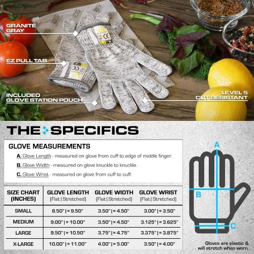Miniatura 6 de Glove Station Guantes de corte ultra duraderos de la serie resistentes a los cortes, guantes de corte para chefs, barbacoa y cocina, protección