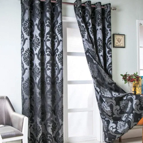 Miniatura 18 de NAPEARL - Cortinas de damasco marrón: cortinas de lujo para sala de estar, cortinas de jacquard para decoración del hogar, cortina marrón victoriana