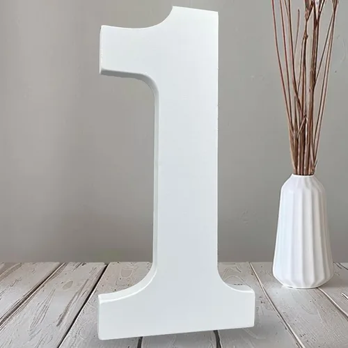 AOCEAN Números de madera blanca de 10 pulgadas, número de madera sin terminar para pared, números decorativos de pie, rebanadas, decoración de One