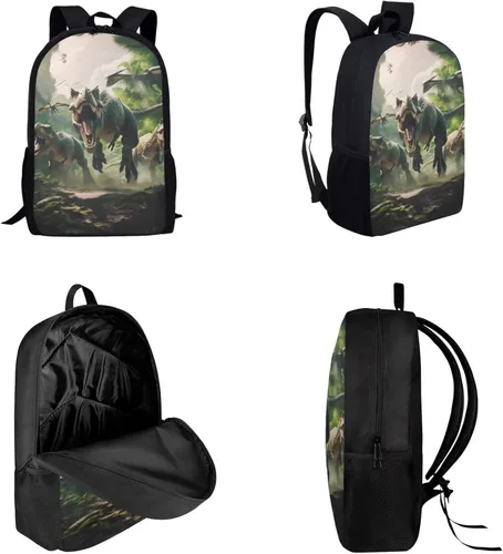 Miniatura 68 de HUGS IDEA Juego de 3 bolsas escolares con aislamiento térmico para el almuerzo, estuche para lápices