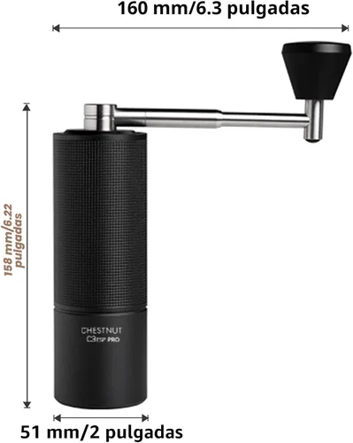 Miniatura 7 de TIMEMORE Chestnut C3 ESP Pro - Molinillo de café manual, molinillo de café manual S2C de acero inoxidable con mango plegable, ajuste de molienda