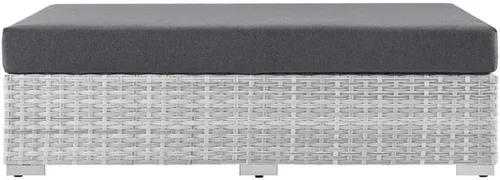 Miniatura 4 de Modway Convene - Otomana rectangular de mimbre para patio al aire libre, color gris claro