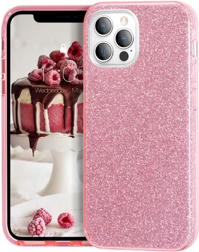 Miniatura 11 de MATEPROX - Funda compatible con iPhone 12 Pro y iPhone 12, carcasas con brillantinay para niñas y mujeres.