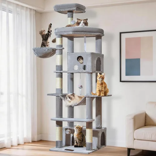 Taoqimiao Árbol para gatos XXL de 79 pulgadas para gatos grandes, para gatos de gran tamaño, torre para gatos de varios niveles, 2 espaciosos