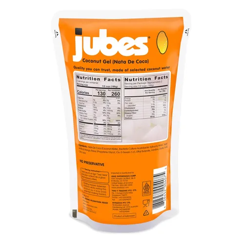 Miniatura 3 de Jubes Cubos de gelatina Nata de Coco de fresa y mango (12.7 onzas, 3 de cada sabor), cubos de gelatina de coco de fresa y mango para sagú, gel