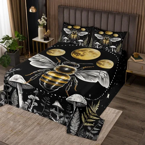 Miniatura 13 de Erosebridal Juego de colcha de teñido anudado arcoíris, juego de ropa de cama bohemio de calavera de la muerte, juego de ropa de cama tamaño King
