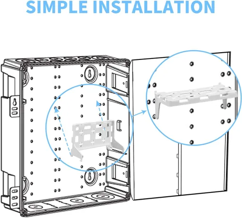 Miniatura 3 de Haoguo - Soporte universal de plástico para estante de centro multimedia, soporta 20 libras de peso, compatible con centros de medios estructurados