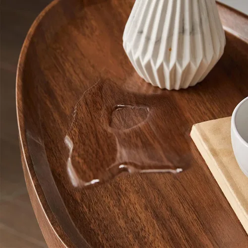 Miniatura 4 de Mesa C pequeña redonda lateral para sofá, mesita de noche, sala de estar, mesa moderna de bandeja de TV, marco dorado, parte superior de madera