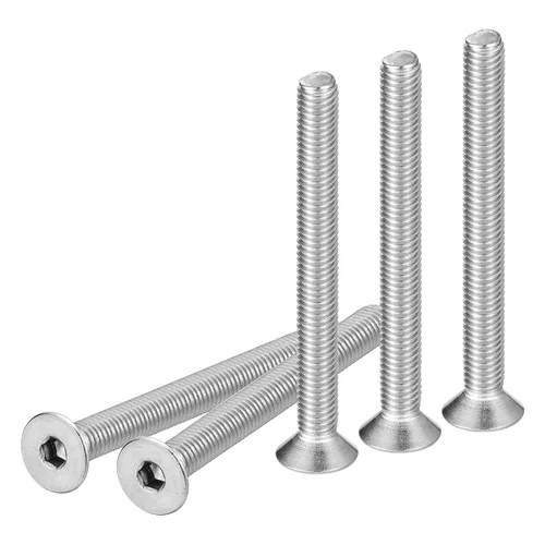 Miniatura 34 de DTGN Tornillos de cabeza plana M3-0.020 x 1.378 in, paquete de 50 tornillos de cabeza plana de acero inoxidable 304, rosca completa, pernos
