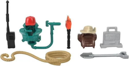 Imaginext Piezas de repuesto para Fisher-Price Jurassic World Dinosaur Playset - HMJ79 ~ Incluye radio, antorcha, mochila con sombrero, pala,