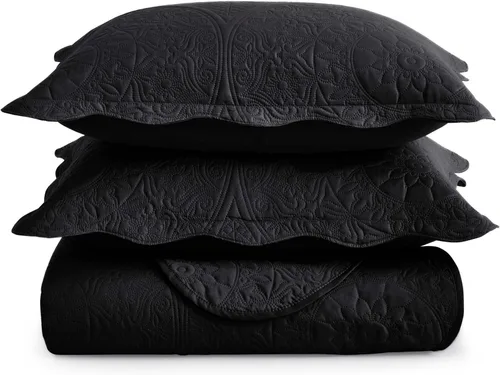Miniatura 161 de MOONLIGHT20015 Edredón tamaño King (106 x 96 pulgadas) con 2 fundas de almohada (20 x 36 + 2 pulgadas) para todas las estaciones, juego de cama Azul