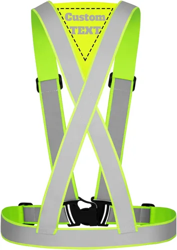 Miniatura 7 de Chaleco de seguridad personalizado, correas reflectantes de alta visibilidad, unisex, ligero, ajustable, para correr, construcción