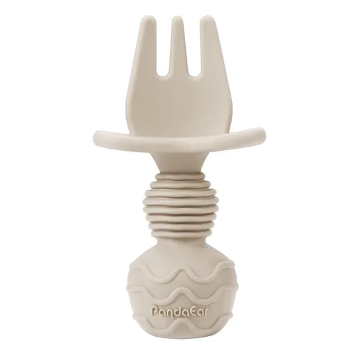 Miniatura 8 de PandaEar Paquete de 4 tenedores de cuchara de destete de silicona para bebés, juego de utensilios de autoalimentación para el primer entrenamiento