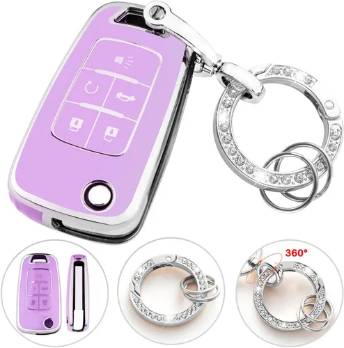 Miniatura 56 de XIYANG TRADE Funda para llavero Chevy con llavero, funda de TPU suave para llave de protección completa para Camaro Cruze Equinox Malibu Impala