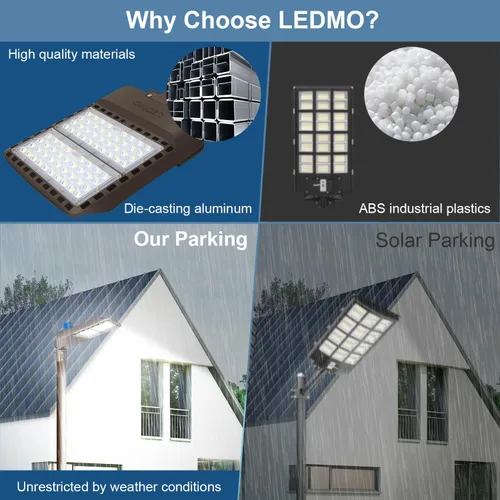 Miniatura 2 de ledmo Luces LED para Estacionamiento de 200W, 5000K, Luces de Poste Tipo Caja para Calles, Impermeables, 26000LM, Súper Brillantes, de Anochecer a