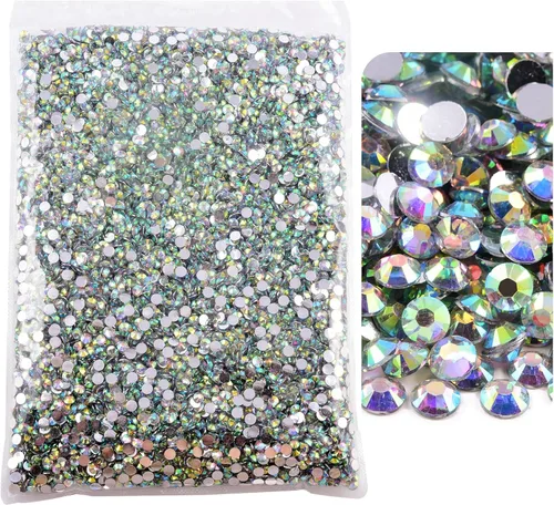 Miniatura 34 de 50000 piezas de diamantes de imitación con parte posterior plana, resina sin termoadhesión, gran cantidad al por mayor para manualidades, bricolaje