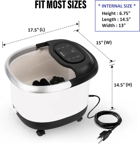 Miniatura 7 de Masajeador de pies de lujo todo en uno para spa - Masajeador motorizado y calefactable - Disfruta del mismo spa para pies en casa con calor, chorros