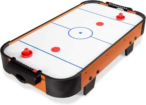 Best Choice Products Mesa portátil de hockey de aire de mesa para sala de juegos con motor de 100 V, ventilador eléctrico, 2 huelgas, 2 discos