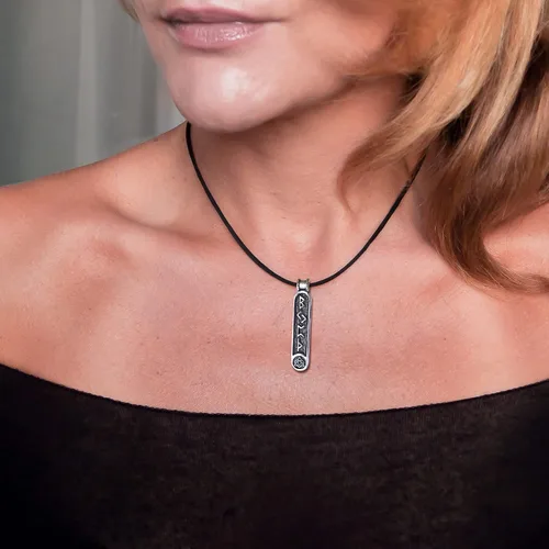 Miniatura 19 de Viking Rune Formula Pendant Necklace for Men Women - 925 Sterling Silver - Norse Nordic Celtic Jewelry - Runes Protection Amulet - Matching