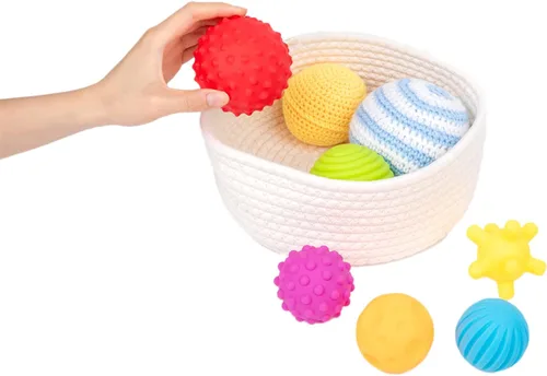 Miniatura 7 de Adena Montessori Paquete de 8 bolas sensoriales para niños pequeños de 1 a 3 años, juguetes sensoriales para bebés de 6 a 12 meses, juguete