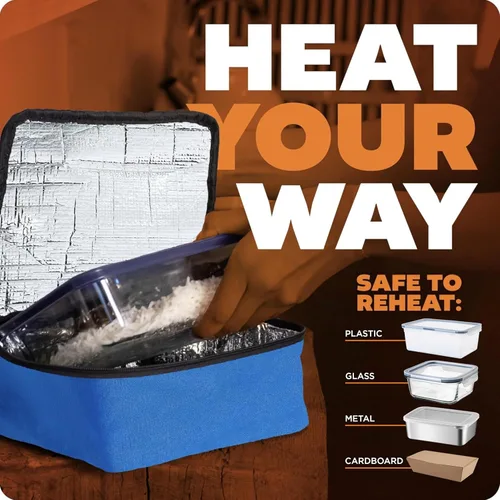 Miniatura 6 de HOTLOGIC Mini lonchera térmica - Calentador eléctrico portátil de alimentos para hombres y mujeres - Ideal para el trabajo, la oficina y la Azul