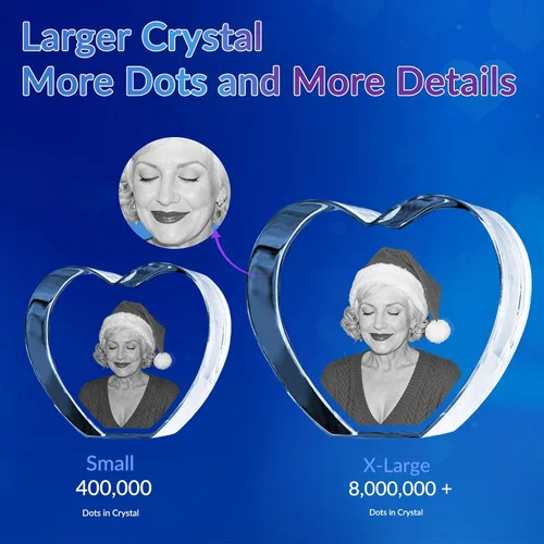 Miniatura 3 de Marco de fotos de cristal 3D personalizado grabado grabado personalizado impresiones de fotos de vidrio regalos de Navidad cubos de fotos gran