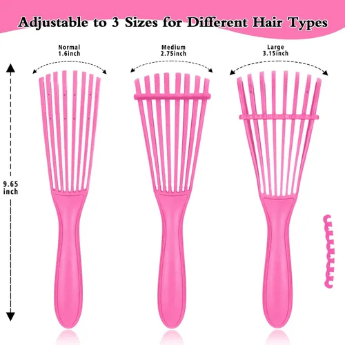 Miniatura 5 de Cepillo desenredante para cabello rizado para mujeres/hombres/niños, juego de cepillos desenredantes para cabello natural con cepillo de borde