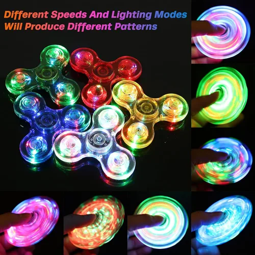 Miniatura 4 de Gigilli Paquete de 8 juguetes giratorios para niños de 4 a 8 a 12, bolsas de regalos con luz LED, regalos de fiesta, juguetes a granel para niños